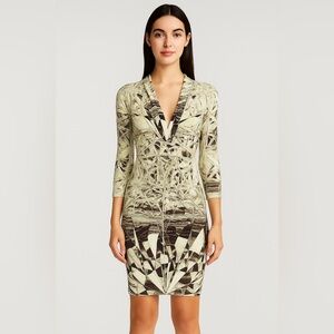 Roberto Cavalli Geometric Python Print Mini Dress/Size 4-6